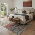 thumbnail image 4 of Runner Rug Non Slip 2x7  Washable For Hallways Kitchen Abstract Modern Rugs Low Pile Lightweight Carpet Runners Entryway Bedroom Laundry Bloom Red, 4 of 6