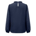 thumbnail image 5 of Annhoo Long Sleeve Shirts for Women Dressy Casual Pleated Crewneck Solid Color Loose Tops Spring Clothes, 5 of 8