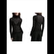 thumbnail image 3 of Top de Larga Ajustado de de Color Liso con Cuello Alto para Mujer, Camisa Transparente. Negro S, 3 of 7