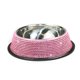 thumbnail image 1 of Cuenco de cristal para mascotas de 15 cm, cuenco de agua para perros y gatos con incrustaciones de diamantes de imitación de acero inoxidable, 1 of 5