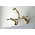 thumbnail image 2 of Kingston Brass KS823PB Concord Two-Handle Wall-Mount Kitchen Faucet, Polished Brass, 2 of 5