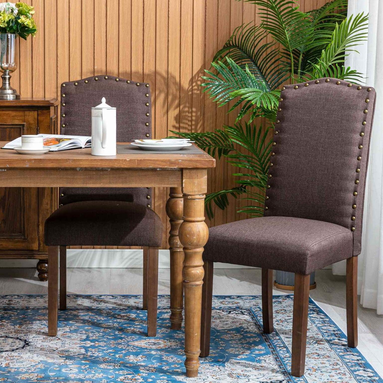 Snugway Dining Chair Duke Brown Upholstered Parsons Side Chairs with