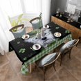 thumbnail image 4 of St. Patrick's Day Rectangle Tablecloth, Lucky Shamrock Cute Puppy Hat Green Plaid Waterproof & StainResistant Tablecloth, Washable Oil-proof Table Cover for Dining/Party/Wedding/Buffet 52x70 In, 4 of 9