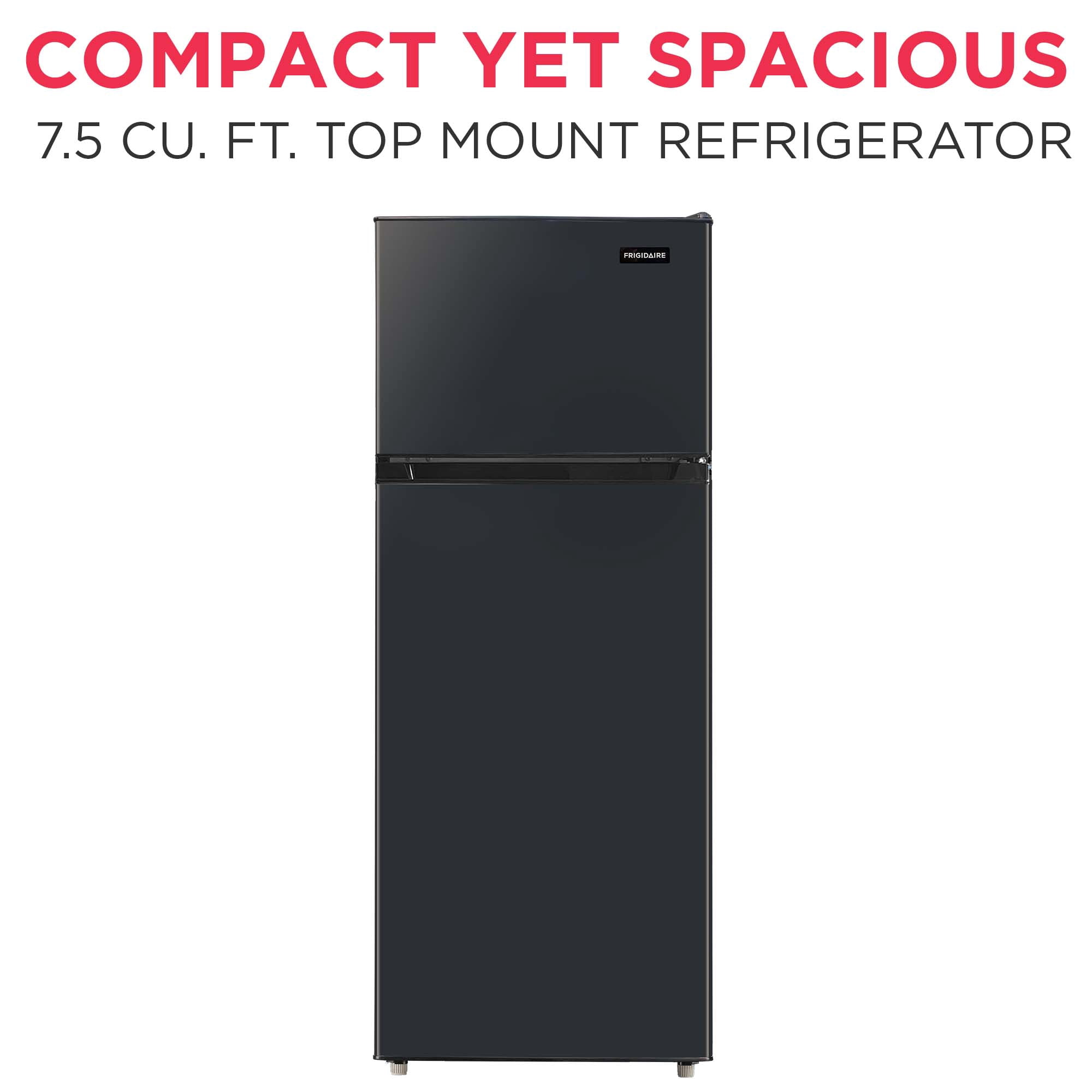 Frigidaire 7.5 Cu Ft Top Freezer Refrigerator, White Compact Fridge for Apartment, Kitchen, Office, Garage