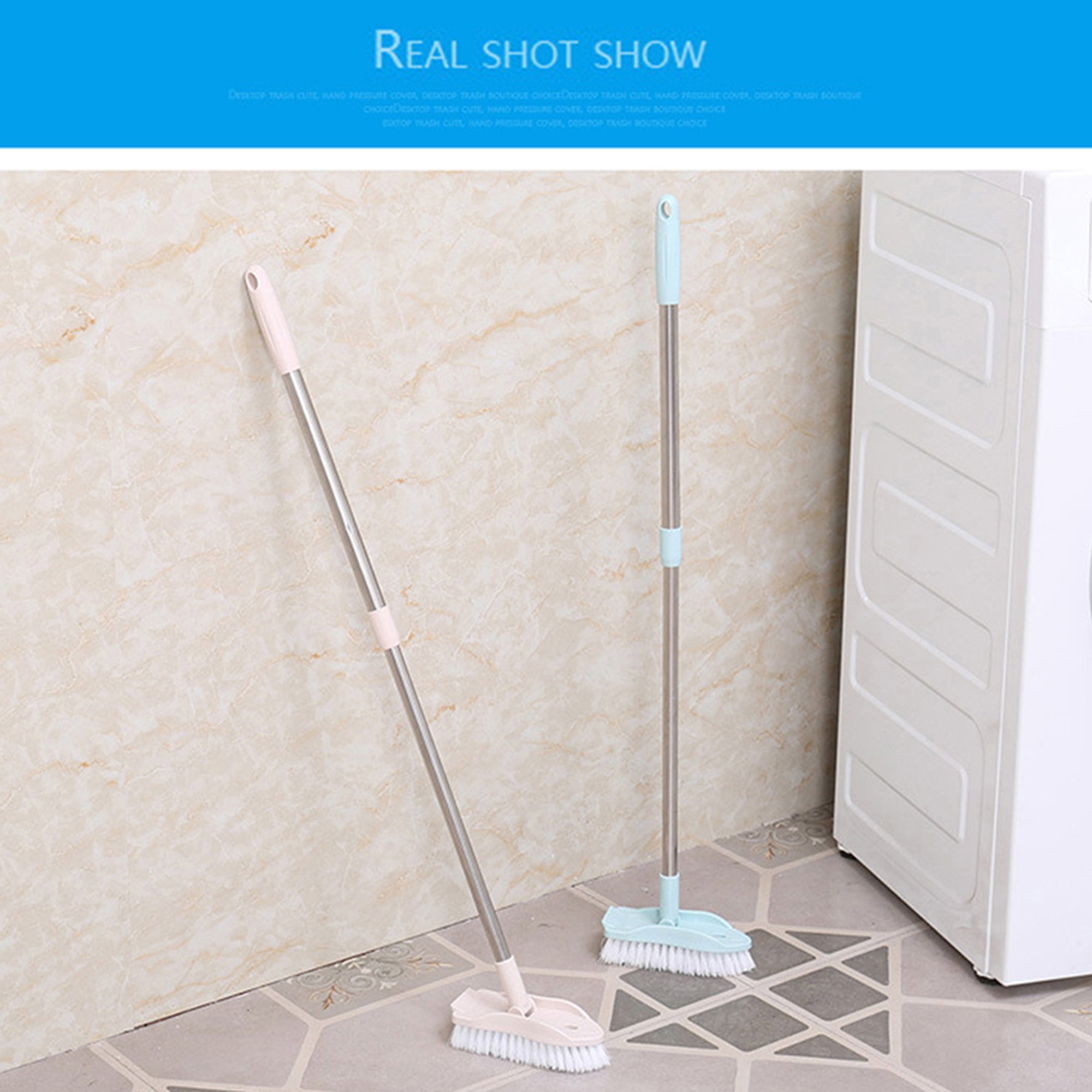 Long Handle Cleaning Brush Floor Scrub Brush Extendable Handle Sweeper Broom Floor Scrub Brush Swivelled Multi-Angle Brush with Adjustable Long Handle