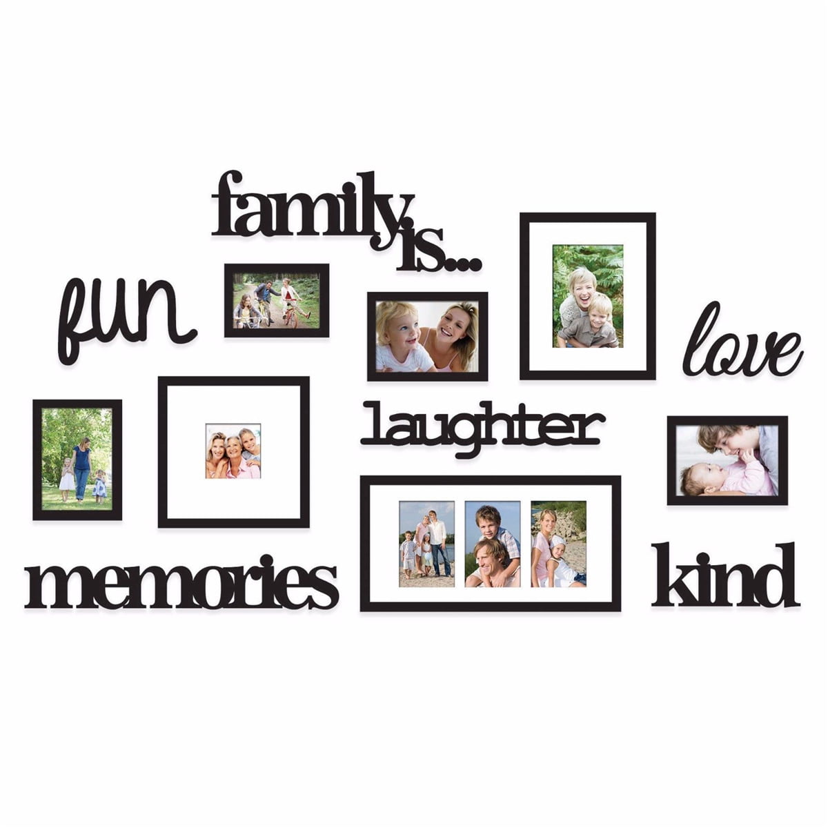 Family Tree Picture Frame Collage 3d Diy Stickers With 7 Openings Photo Frame For Wall Mural Living Room Home