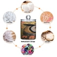 thumbnail image 4 of WOBOGO Owl Leaves Yellow Pattern Transparent Plastic Jar 2pcs Cotton Swabs Balls Pads Floss Stick Dispenser Bathroom Vanity Storage Organizer, 4 of 7