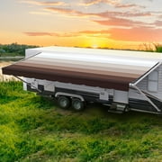 ShadePro RV Awning Fabric Replacement Heavy Duty Vinyl 17' Walnut Brown (Fabric 16'2")