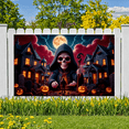 thumbnail image 4 of Spooky Design Halloween Banner Skeleton Pumpkin Decoration Haunted Graveyard Scene for Halloween Party Outdoor Indoor, 4 of 9
