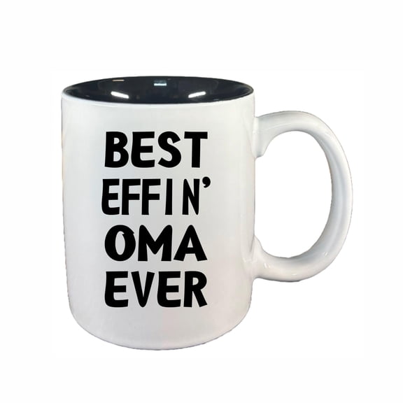 Oma Coffee Mugs, Best Effin Oma Ever 11oz Ceramic Coffee Cup Teacup with Handle, Funny Birthday Gifts