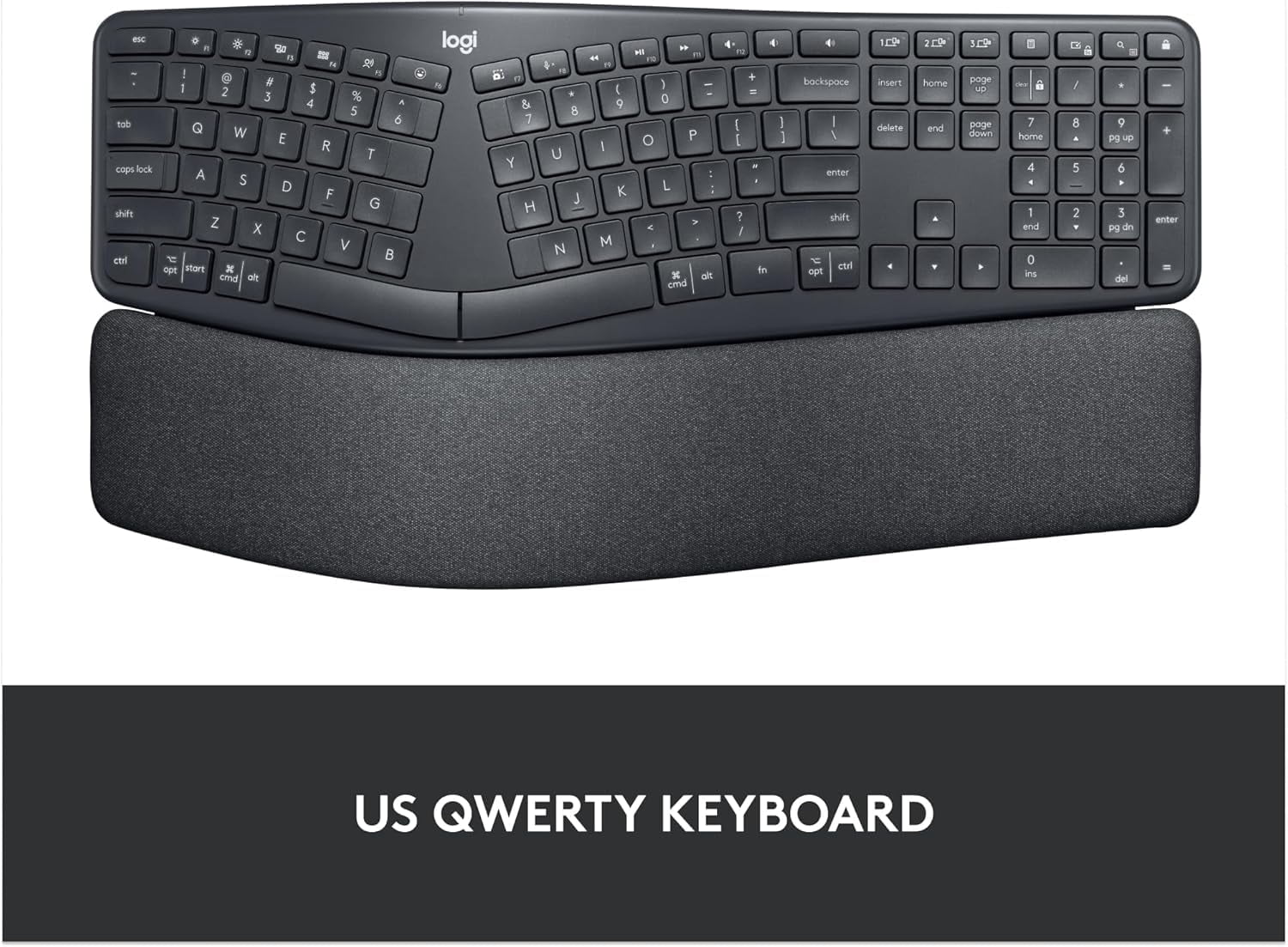Logitech ERGO K860 920-009166 Black 2.4 GHz Bluetooth Split Keyboard