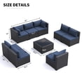 thumbnail image 2 of MRUAKA 9 Pieces Patio Conversation Set, Outdoor Sectional PE Rattan Wicker Furniture Seat,Blue, 2 of 7