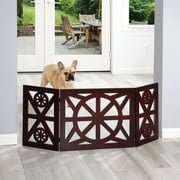 Etna 3 Panel Pet Gate - Trifold Wagon Wheel Dog Gate for Stairs - 48W x 19H