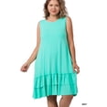 thumbnail image 2 of TheLovely Women & Plus Relaxed Fit Round Neck Ruffle Hem Sleeveless Midi Summer Dress w/Side Pockets, 2 of 4