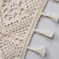 thumbnail image 4 of Fmxomd Boho Tassel Linen Curtain Valance for Kitchen Cabinet Farmhouse Semi Sheer Curtain Tiers for Room Bathroom Rod Pocket Rustic Light Filtering Cafe Curtains for Home Decor W52" X L18", 4 of 9