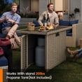 thumbnail image 4 of Amopatio 8 Pieces Patio Conversation Set With Firepit, Outdoor Sectional PE Rattan Wicker Furniture Seat,NAVY, 4 of 11
