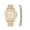 Rubber Gold Luggage, variant on Women's Baguette Cut Iced Out Diamond Watch - Drop it Down with This Bling'ed Out Crystal Tennis Bracelet on Your Wrist Ladies! - ST10372MLA-TB (ST10372SLA Rubber Gold Black- TB)
