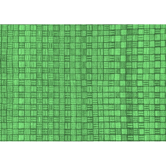 Ahgly Company Indoor Rectangle Abstract Emerald Green Modern Area Rugs, 2' x 5'