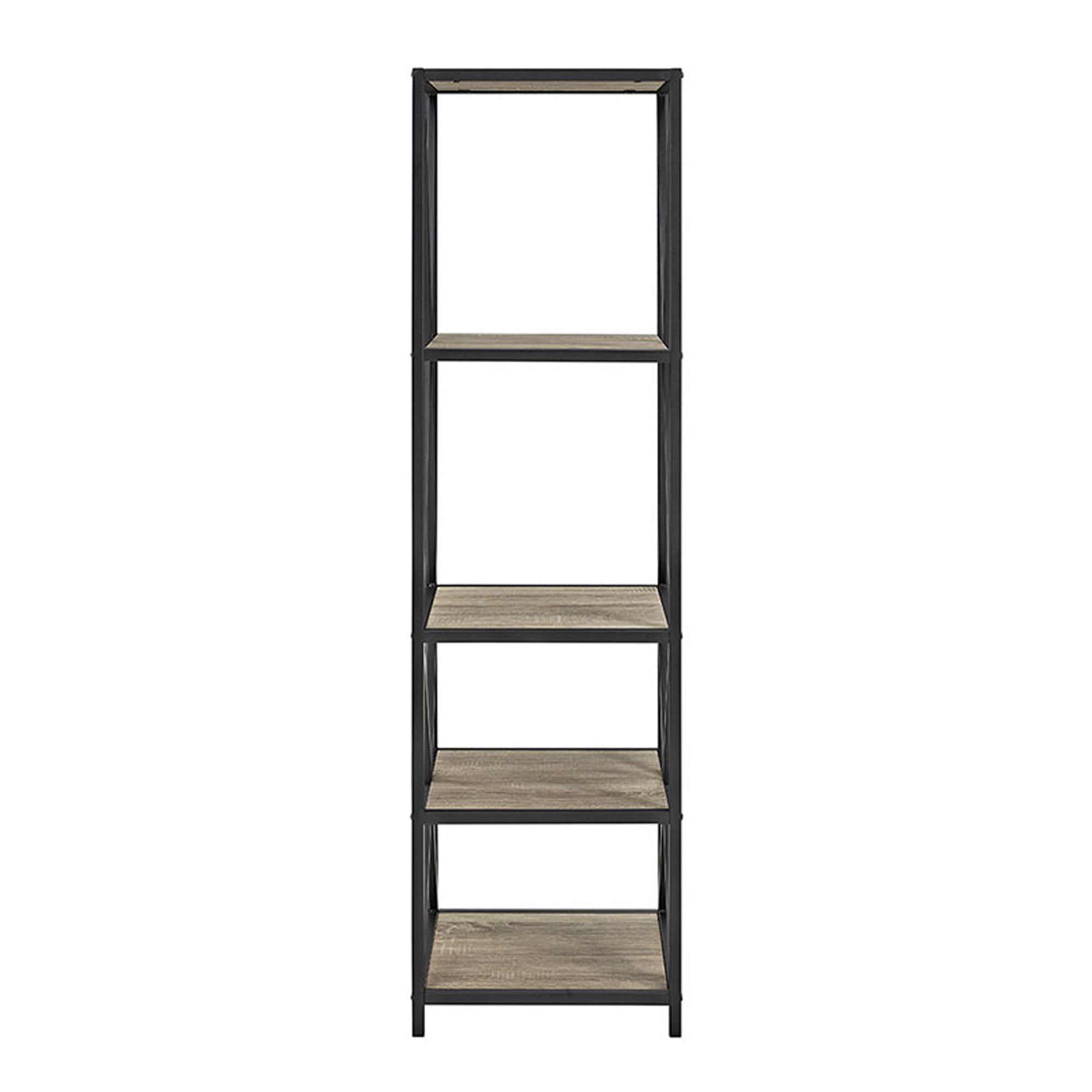 Woven Paths Charlie Farmhouse 4 Shelf Bookshelf, Driftwood