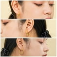 thumbnail image 4 of JeenMata Juego de 3 Aros de Estilo Contemporáneo en Paquete Múltiple Bañados en Oro Amarillo, 4 of 5