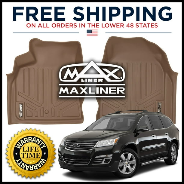 MAXFLOORMAT Front Row Floor Mat Tan for 20082017 Chevy Traverse/Buick