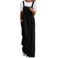 thumbnail image 2 of Sevevn Women's Fashion Solid Color Loose Adjustable Sleeveless Double Pocket Overalls Wide Leg Jumpsuit Overalls Black S Spring Tops for Women, 2 of 8