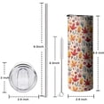 thumbnail image 5 of 20oz Fall Watercolor Autumn Leaves Pattern Skinny Tumblers Stainless Steel Tumbler with Lid and Straw,Vacuum Insulated Double Wall Travel Tumbler Cups with Cleaning Brush for Coffee,Tea, 5 of 6