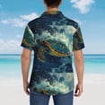 thumbnail image 4 of Gukieu Surfing Turtle Print Men's Short-sleeved Shirts, Button-down Lapel Hawaiian Shirts, T-shirts, Beach Vacation Summer Casual Wear,X-Large, 4 of 7