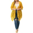 thumbnail image 2 of NOMADIC NOOK Women's Plus Draped Shawls Open Front Lace Crochet Cover-Ups Cardigans 2 PCS, 2 of 5