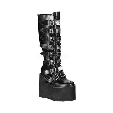 women's demonia swing 230 platform mid calf boot