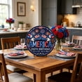 thumbnail image 4 of Patriotic Metal Sign, 2 Pcs America 250th Birthday Aluminum Sign, 7.87 inch July 4th Eagle Decorative Plates Tabletop Art Sign for Kitchen Cabinets Dining Room Office Home Decor, 4 of 6