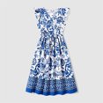 thumbnail image 3 of PatPat Family Matching Allover Floral Print V Neck Flutter-sleeve Dresses and Short-sleeve Striped T-shirts Sets, 3 of 10