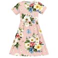 thumbnail image 4 of Babcutegg Teen Girls' Summer wear Dress, Graphic Pattern Crew Neck A-Line Girls' Dress Multicolor 5-6T, 4 of 5