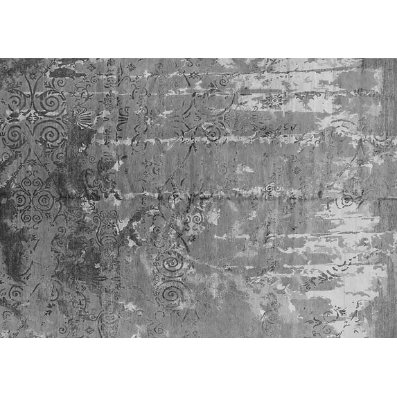 Ahgly Company Indoor Rectangle Oriental Gray Industrial Area Rugs, 4' x 6'