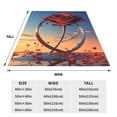 thumbnail image 3 of Bixox Fleece Blanket Sunset Rose Elegance Pattern Super Soft Double-Sided Microfiber Flannel Blanket for Sofa, Bed, Couch,Suitable for All Seasons -, 3 of 5