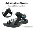 thumbnail image 6 of OutPro Hiking Sandals for Womens Comfortable Walking Flip Flop Sandals with Arch Support Athletic Sandals with Loop Straps for Beach Gray Black, 6 of 8