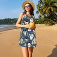thumbnail image 3 of Honeii Winter Animal Friends Print Women's Sleeveless Dress, Loose Fit Casual Dress for Women, Summer Fashion Dress, 3 of 7