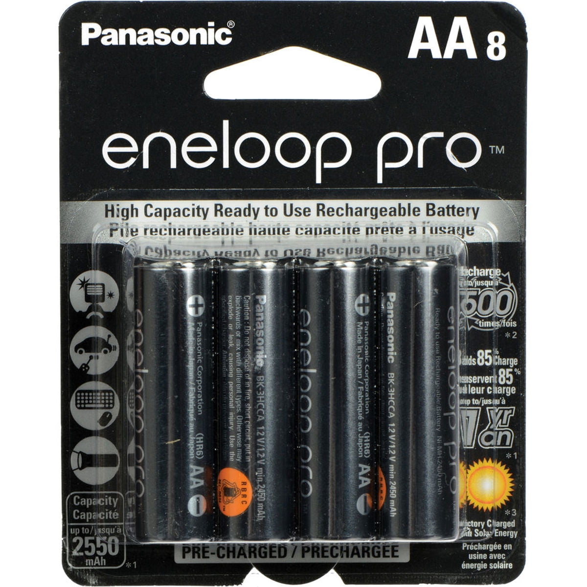 ●奥棚3●SANYO eneloop 充電池 8HR-3UTGA-SECP-GL 12 AA Panasonic Eneloop Pro (Replace sanyo XX) NiMH 2550mAh (Min
