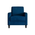 thumbnail image 3 of Home Design Goliad Velvet Armchair with Pocket Spring, Soft Cushions, Clean Lines Design, Blue, 3 of 8
