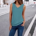 thumbnail image 2 of Holzkary Tank Top for Women V Neck Summer Sleeveless T Shirt Tunic Casual Loose Fit Blouses Ladies' Fashionable and Simple Summer Vest Top Casual Solid Color Sleeveless Top Army Green 4Xl, 2 of 3