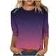 thumbnail image 1 of Blusa suelta con estampado de manga 3/4 y cuello redondo informal a la moda para mujer Fridja  czfsfas3111, 1 of 6