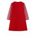 thumbnail image 2 of HWJAD 2-7 Years Kids Girl's Dresses Cotton Jersey Long Sleeve Crewneck Basic Shirt Cute Unicorn Midi Casaul Dress, Xmas Red, 2 of 7