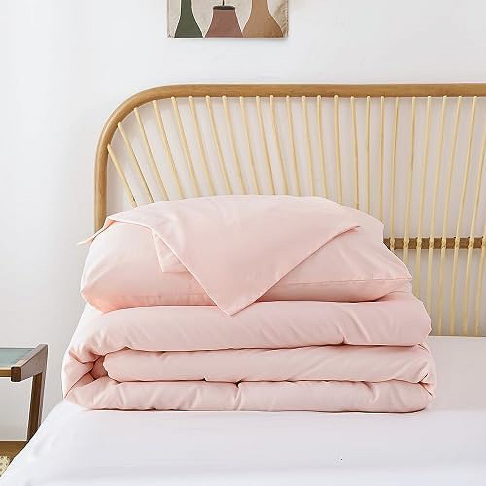 Blush Comforter Set Queen, 3pcs (1 Boho Pink Comforter & 2 Pillowcases) All Season Soft Bedding Lightweight Bedspread Blanket Quilt