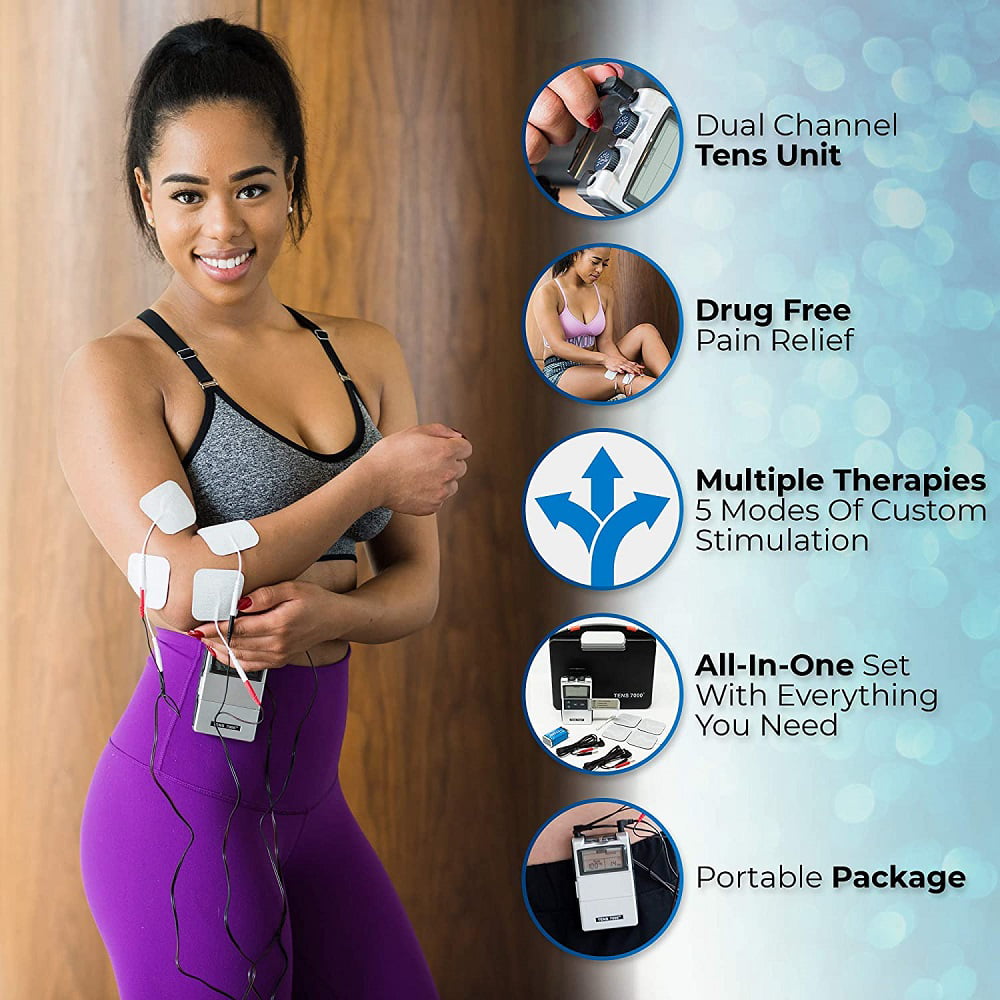 InTENSity 10 Digital TENS Unit Pain Relief Bundle [With FREE Pack of  InTENSity 2 x 2 Electrodes & 3oz Roll On of Sub Zero Cool Pain Relief Gel]