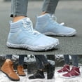 thumbnail image 2 of Barefoot Snow Boots for Women Men Lightweight Wide Toe Box Winter Warm High Top Outdoor Sneakers Water Resistant Ankle Booties Brown Size 8, 2 of 7