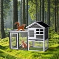thumbnail image 4 of Ktaxon Large Chicken Coop, 48'' Wooden Pet House for Outdoor Hens & Poultry, Gray, 4 of 7