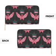 thumbnail image 3 of Leather Thin Slim Wallets for Women Men - Ribbon With Angel Wings Clutch Card Wallet for Women Men with Zipper, 3 of 7