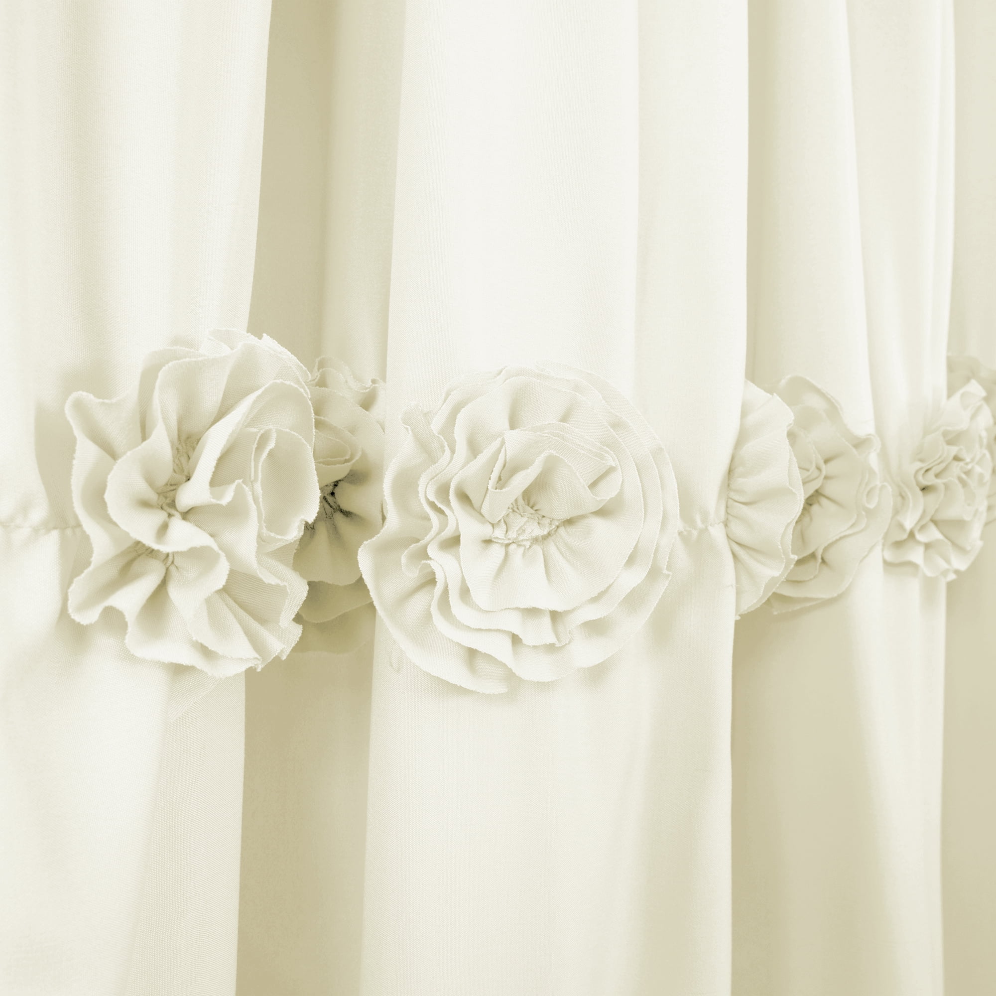 Lush Decor Darla Solid Shower Curtain, 72x72, Ivory, Single