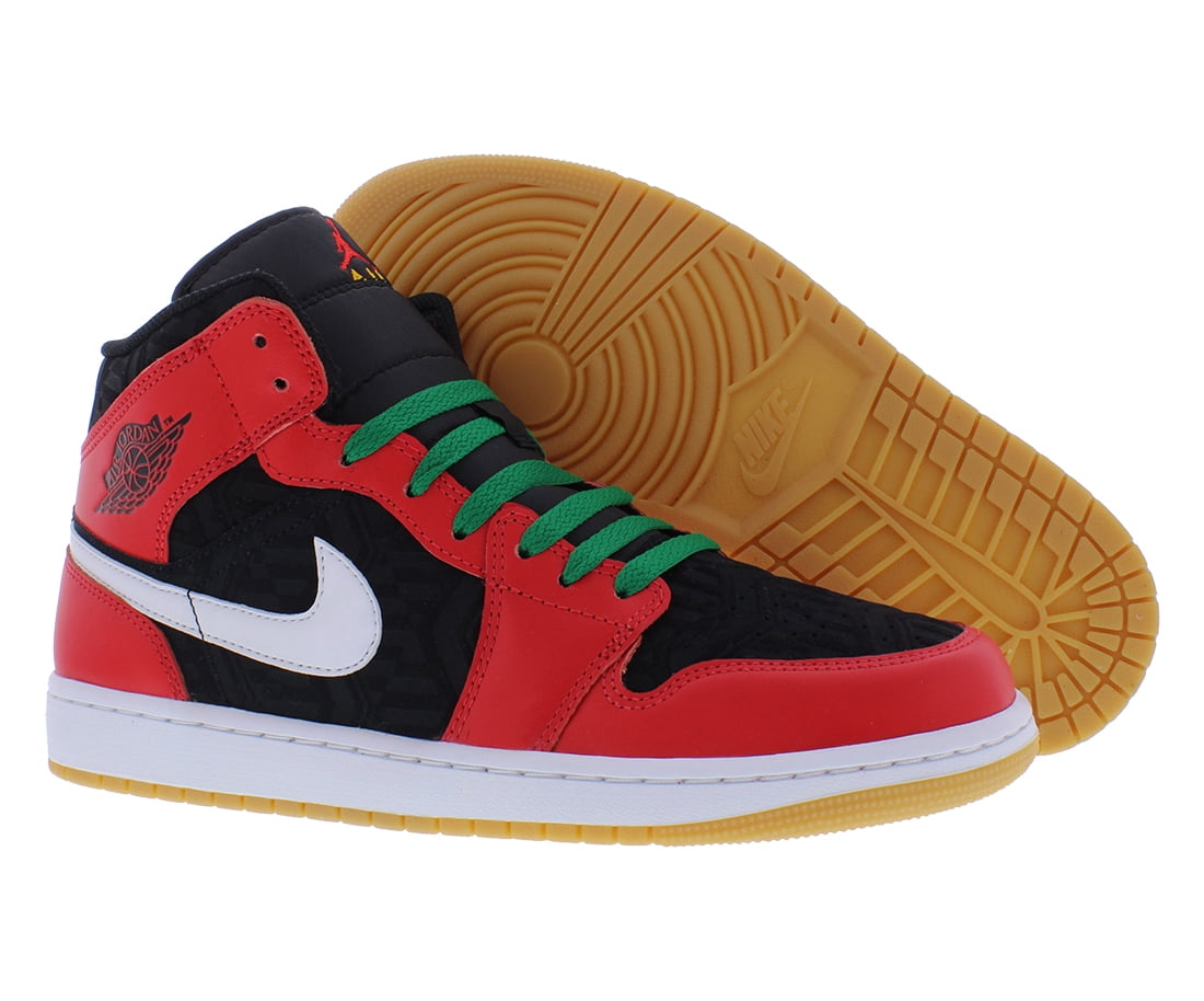 red and black christmas jordans