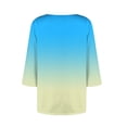 thumbnail image 3 of Yievot Womens Tops 3/4 Length Sleeve Dressy Casual Blouses Gradient Print Summer Fall Fashion Shirts, 3 of 4